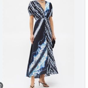 Saloni Lea Shibori Tye Dye Silk Dress EUC